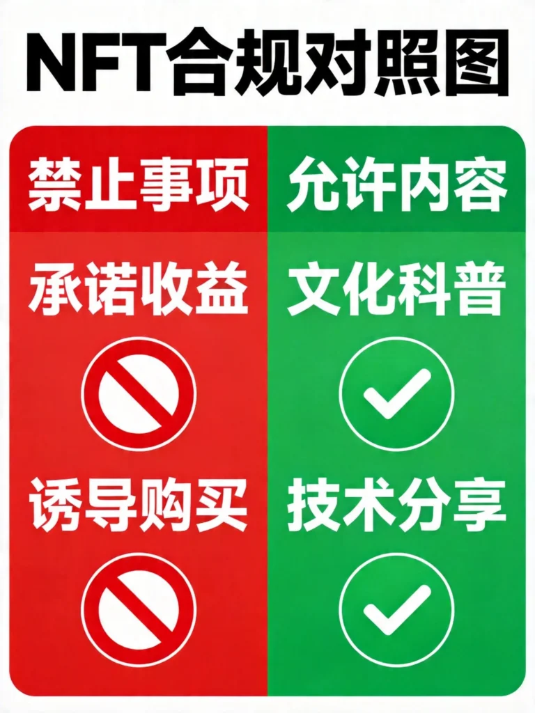 NFT内容合规对照，禁止事项与允许内容对比