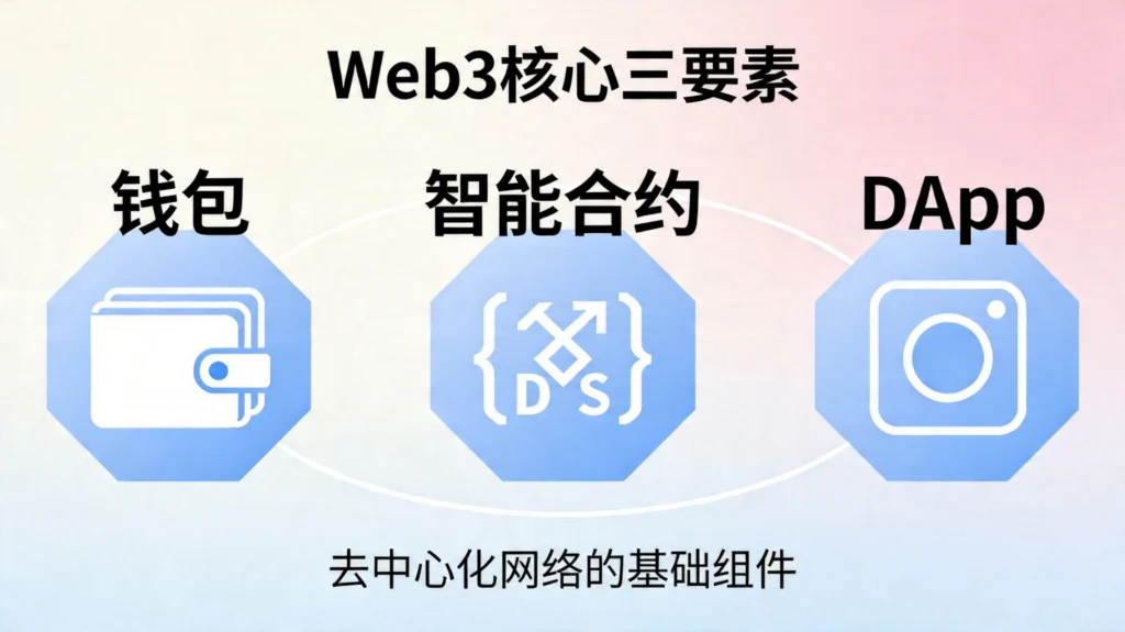 Web3三大核心要素：钱包、智能合约、去中心化应用