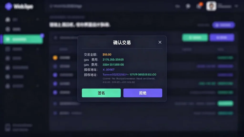 链上交互，Web3 钱包交易签名弹窗